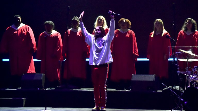 Inside the CW’s Upfront: Jared Leto in Hot Pants