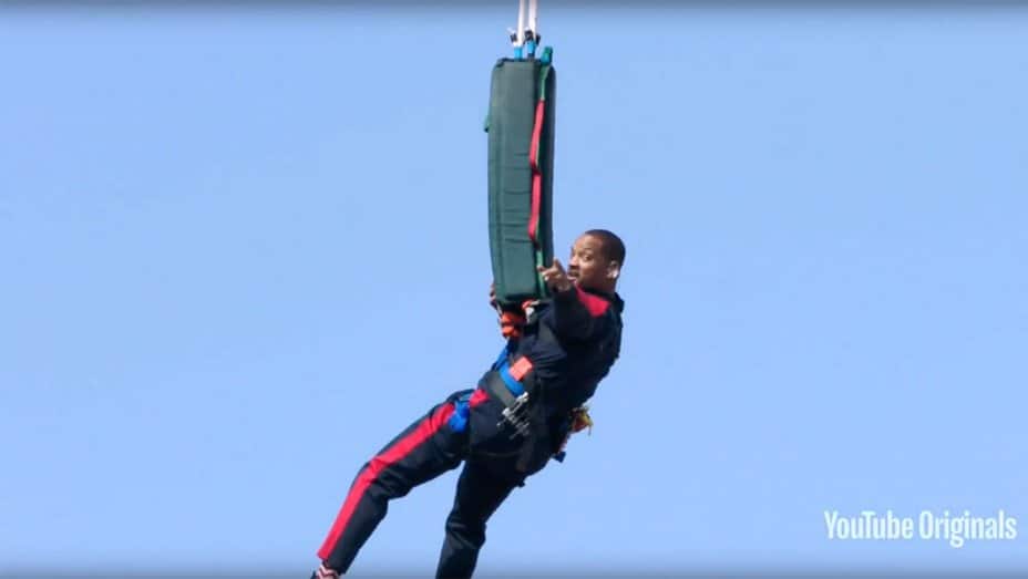 Will Smith Celebrates 50 by Bungee Jumping From a Helicopter Will Smith Celebrates 50 by Bungee Jumping From a Helicopter