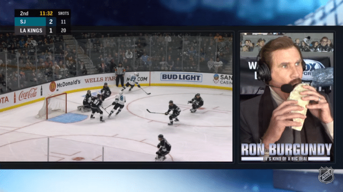 Ron Burgundy Does Play-by-Play for Kings-Sharks Game on Fox Sports West